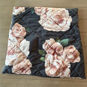 Emily & Merritt bed of roses euro sham Black and Pink 24x24 pottery barn